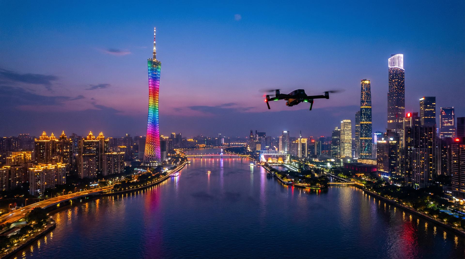 看片航拍广州CBD视频